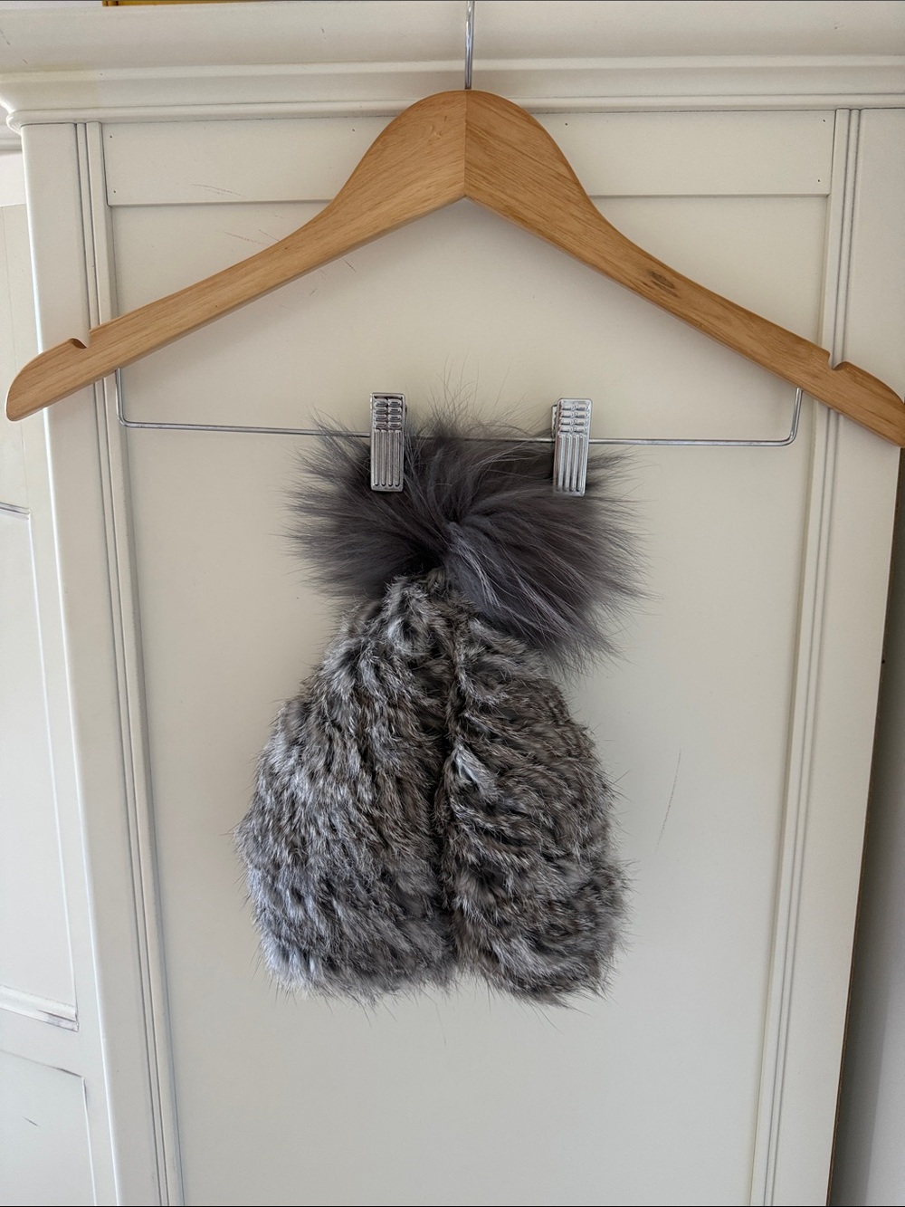 Rudsak Fur Pom Beanie - Gray